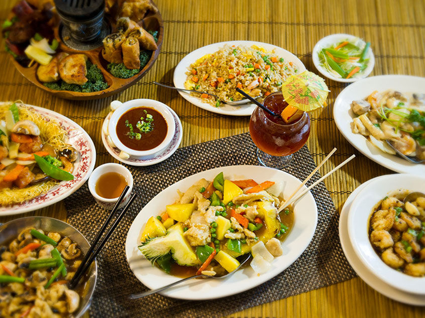 Mandarin food multiple dishes